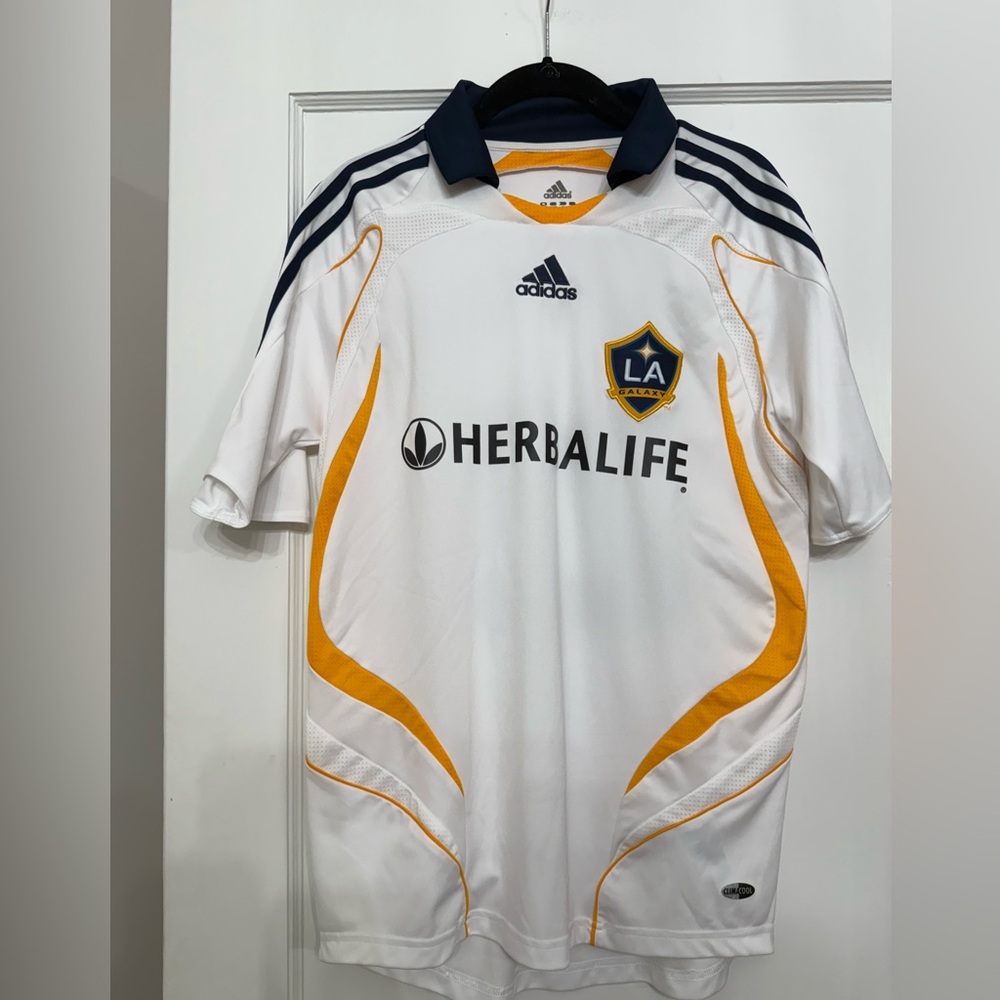 LA Galaxy Beckham Small #23 Jersey Men's
Adidas MLS Herbalife White Navy